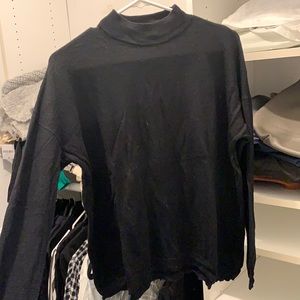 Black mock neck sweater
